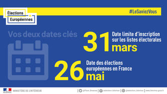 Les élections européennes ont lieu le 26 mai : inscrivez-vous avant le 31 mars !