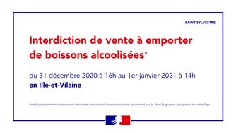 Saint-Sylvestre : interdiction temporaire de la vente d’alcool à emporter du 31/12/20 au 01/01/21