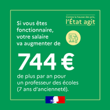 744 euros de plus par an pour un professeur des écoles